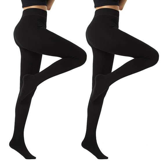 MANZI 2 Pairs Fleece Lined Tights for 