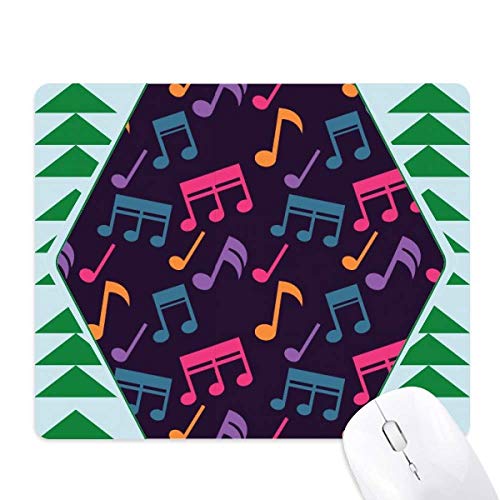 Tapis de souris caoutchouc imperméable notes de musique et imprimé sapin vert durable