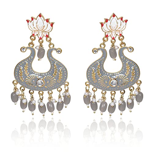 Image of Nilu's Collection Handmade Antique Designer Floral Jhumka for Women & Girls | Made of Brass | Any occasion, festival, function