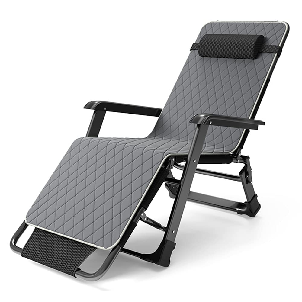 Składane leżaki Łóżka ogrodowe Fotele rozkładane Oversize XL, leżaki w zestawie Poduszki do ogrodu Patio na świeżym powietrzu Krzesło wypoczynkowe o nośności do 150 kg z poduszką pod głowę/zielony/a
