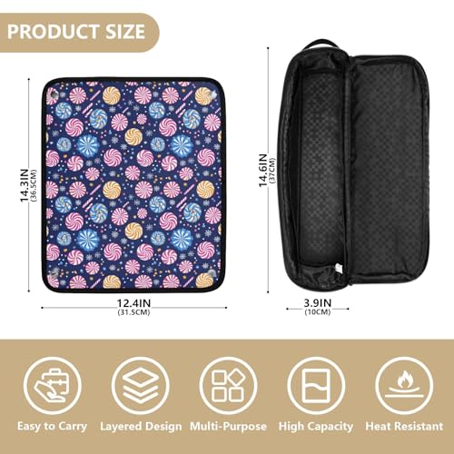 Bolsa de viaje para herramientas de cabello con diseño de mármol de Navidad y Año Nuevo, resistente al calor, para planchas, rizadores y accesorios de cuidado capilar, organizador portátil miniatura 4
