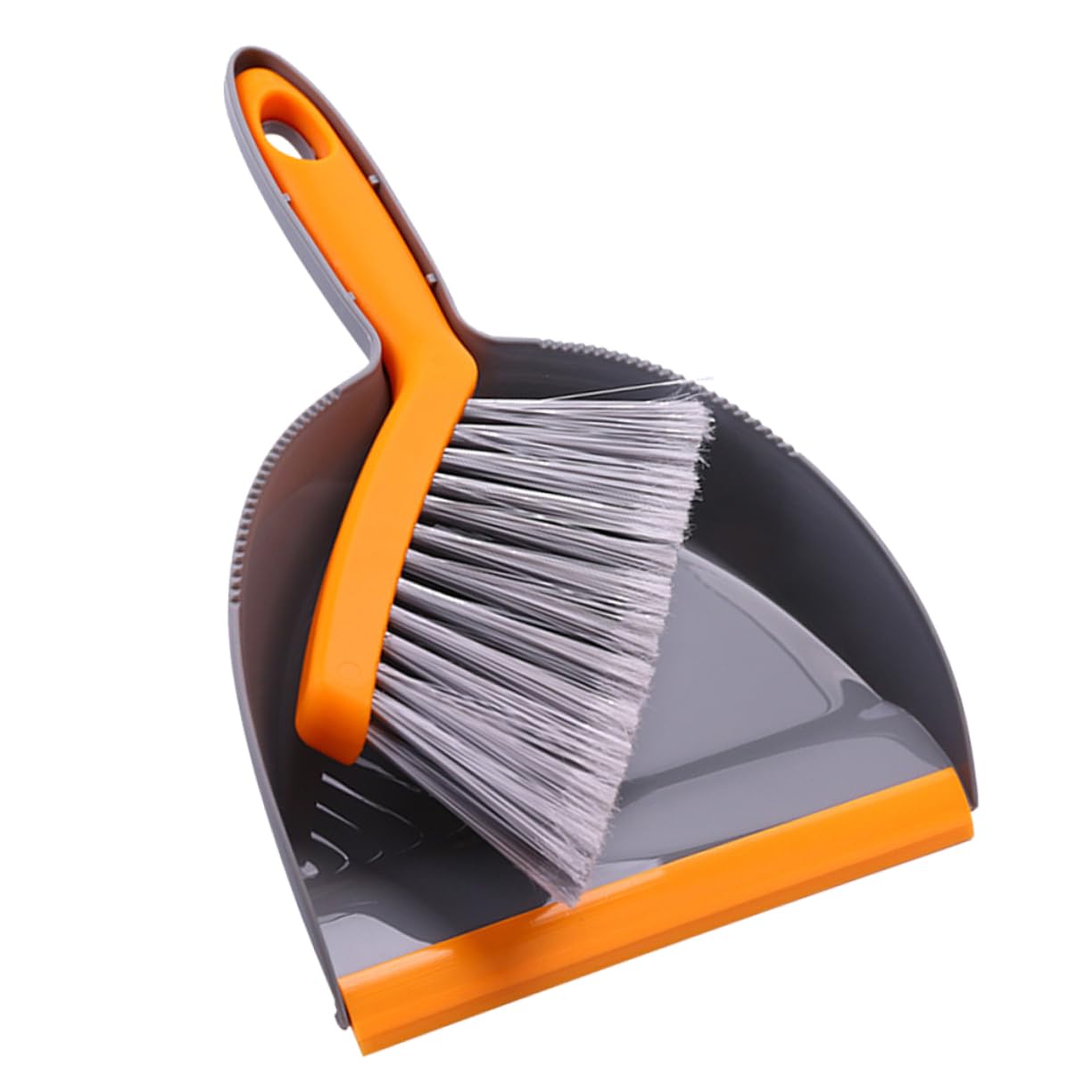 Yardenfun Mini Broom and Dustpan Cleaning Portable Desktop Tools for Efficient Home Cleaning Gray and Orange for Spaces