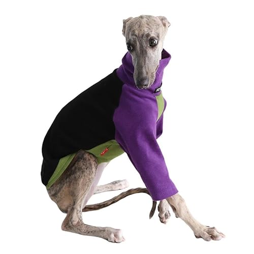 Morycat犬服 春秋冬 ハイカット Tシャツ 長袖 薄い ドッグウェア 柔らかい 暖かい ベスト ルームウェア お出かけ 小中型犬 (パープル,S)