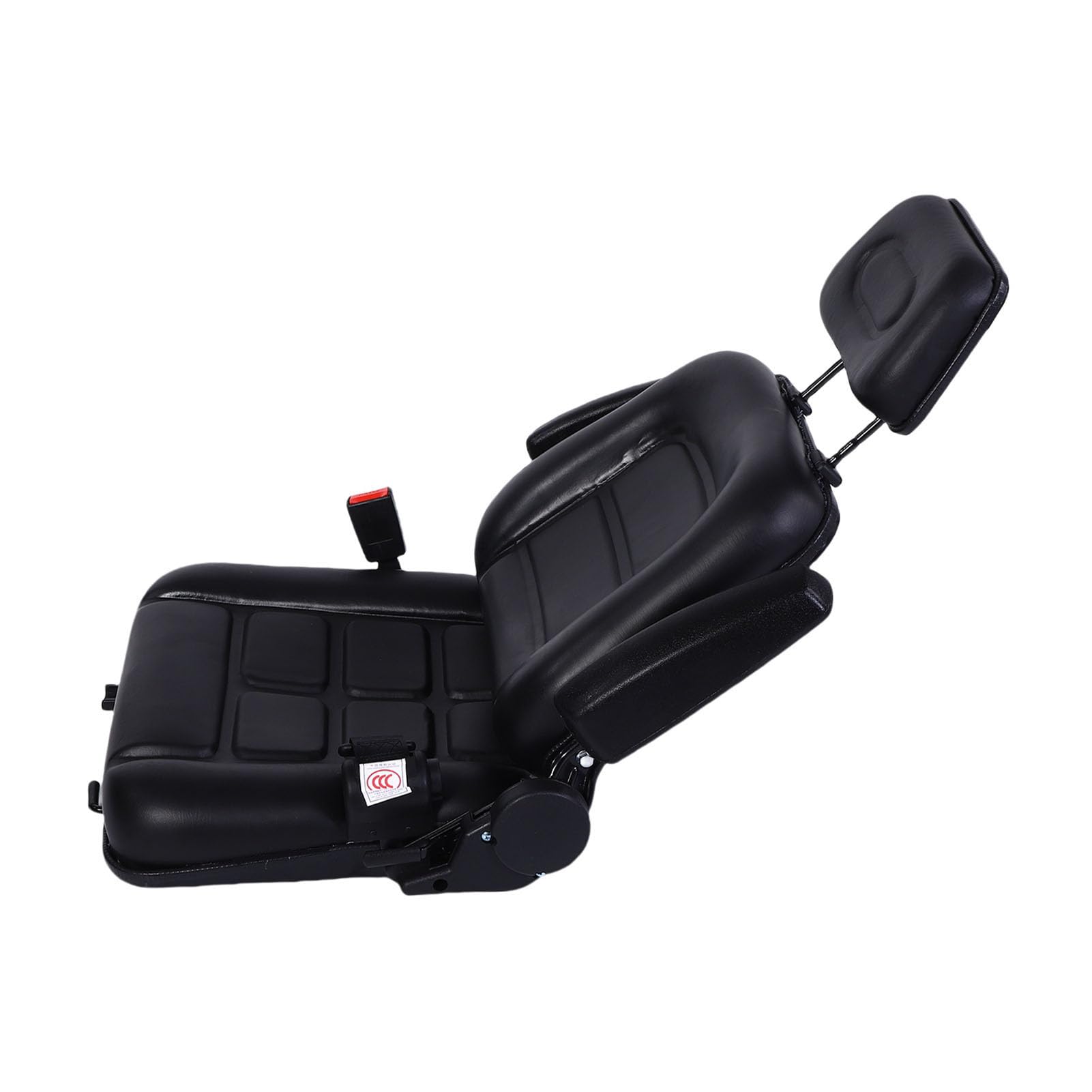 Fabater Bequeme Gabelstapler -Passform für Sitz mit Folienschiene für Mäherbagger, PVC -Ledermaterial, Schwarze Farbe (Mit Armlehne)
