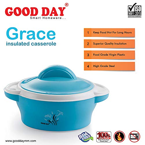 Image of Good Day Plastic Casserole with Container - 150ml, 250ml, 400ml, 650ml, Set of 8, Blue
