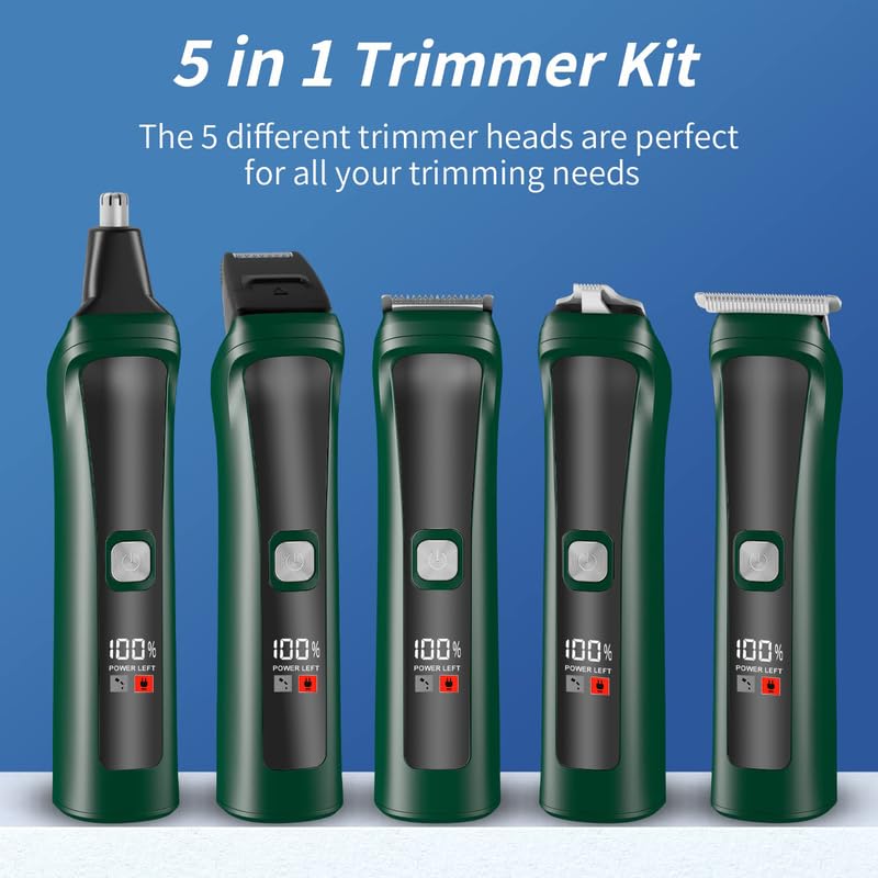 HATTEKER HT-626 grooming kit with five different trimmer heads displayed