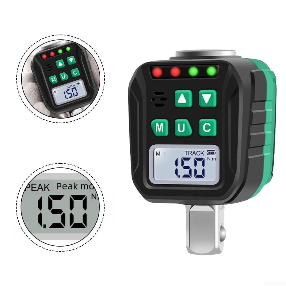 Probador de par digital para llaves dinamométricas con 6 modos preestablecidos, conmutación de cuatro unidades, alertas audibles y LED para evitar un apriete excesivo de 10 a 200 Nm