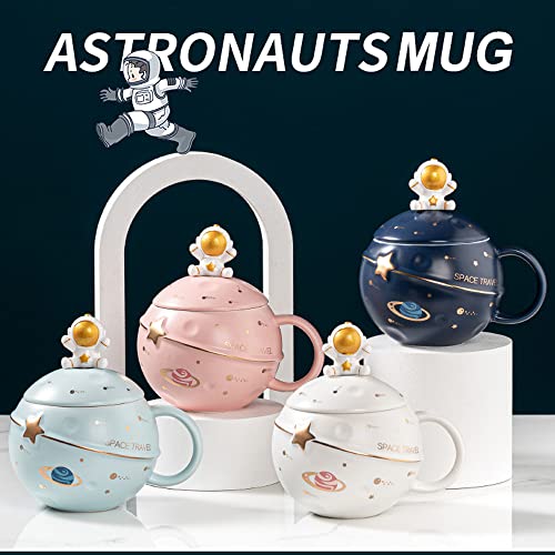 image for Yalucky Kawaii Astronaut Cup Space Embossed Planet Mug Cute Ceramic Co