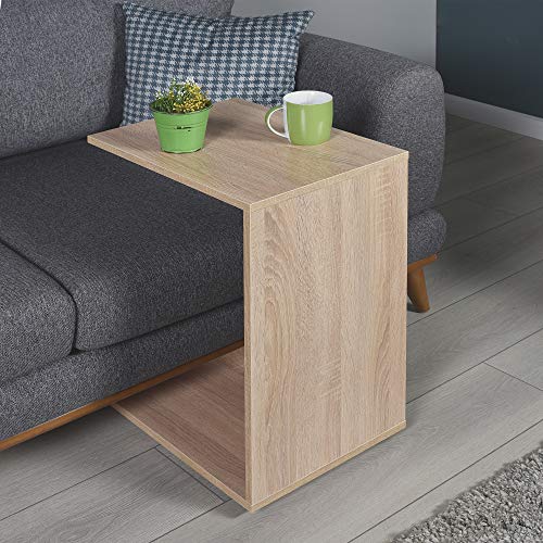 Niche Lux C-Shaped Mobile Side Table, Natural