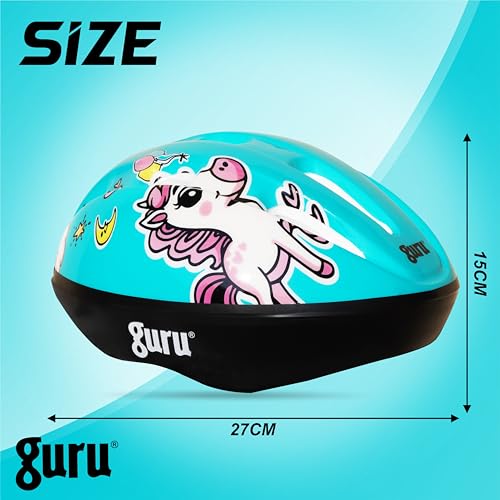 Image of GURU Cycling Helmet, Light Weight with Superior Ventilation, Helmet for Mountain, Road Bike & Skating Helmet with Premium White EPS Foam Lining, Ideal for Adults and Kids