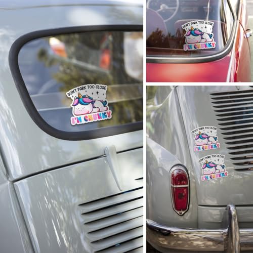 Image of 3 Pcs Don't Park Too Close I'm Chunky Sticker, Dont Park Too Close Im Chunky Car Sticker, Don't Park Too Close I'm Chunky Car Decal Funny Chunky Stickers for Car Truck Laptop Phone Helmet 5 inch (C2)