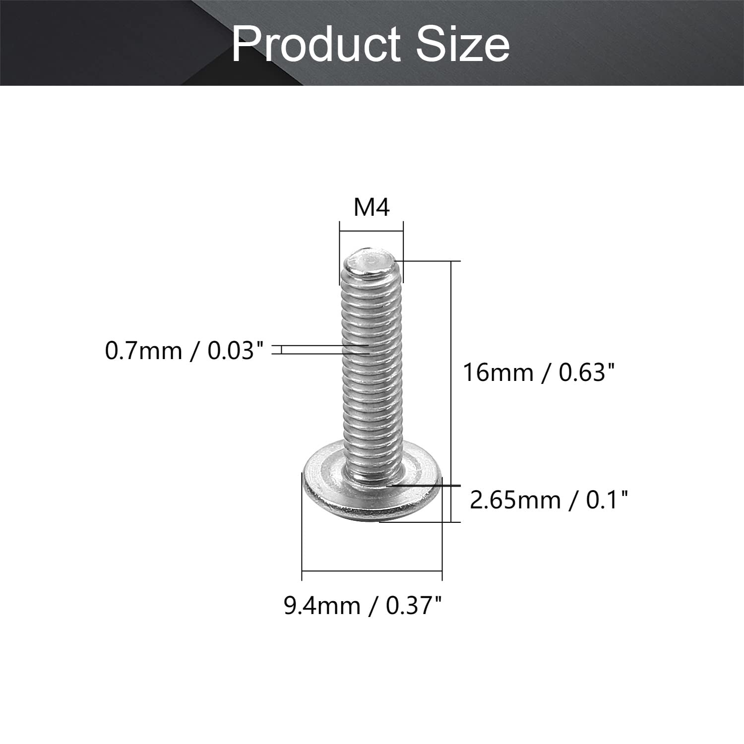 Amazon | MroMax 十字穴付きボルト 機械ねじ 十字丸頭小ねじ プラス 