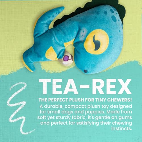Juguete para perros Snugarooz Tea-Rex con sonajero y crujido miniatura 2