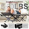 OVERMONT 28" Extra Wide Padded Folding Camping Beds for Adults - Comfortable Portable with Cushion and Pillow - Folding Cot with Carry Bag Supports 550 lbs for Outdoor Travel Home Office Nap