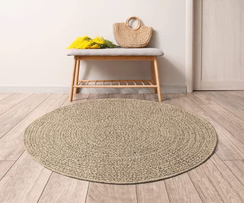 Mias Teppiche Mia´s Tapis Soil Tapis d'extérieur Robuste au Look Naturel de Jute, résistant aux intempéries, Convient pour la terrasse et Le Jardin, 120 cm...