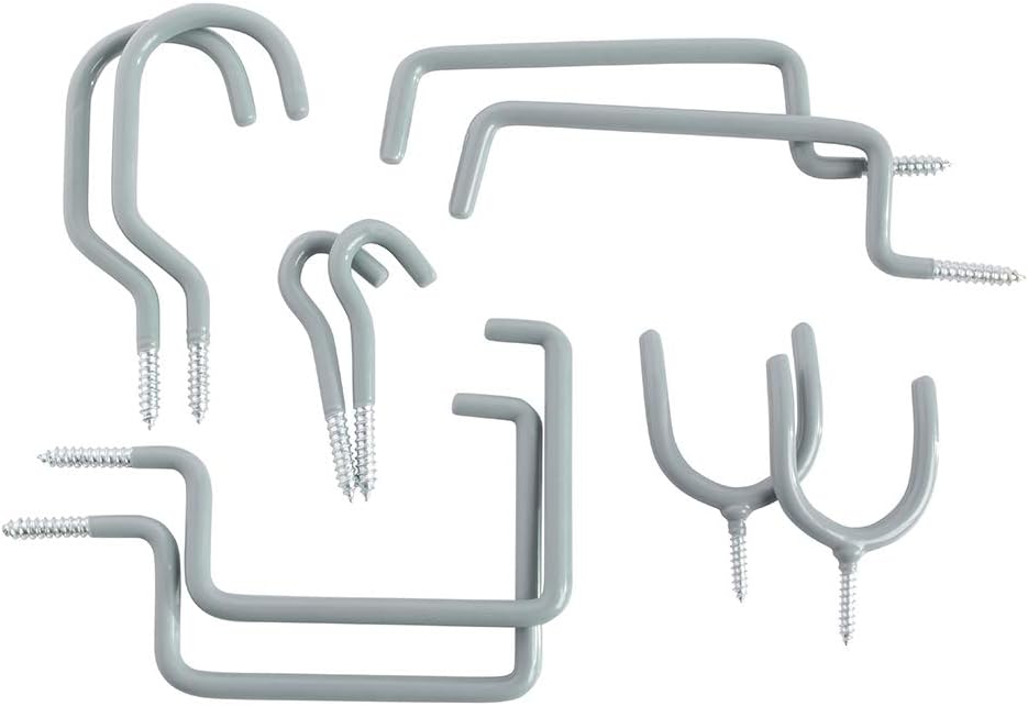 HOME MASTER HARDWARE Garage Storage Hanger Hooks Steel Utility Hook Wall Mount Screw-in Organizer Multi-Tools Bike Hanger Holder Hooks 10 Pack