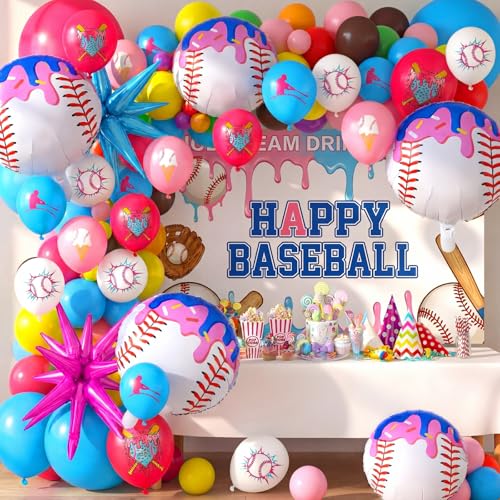 Kit 141 ballons de baseball multicolores avec etoiles explosives Gejoy