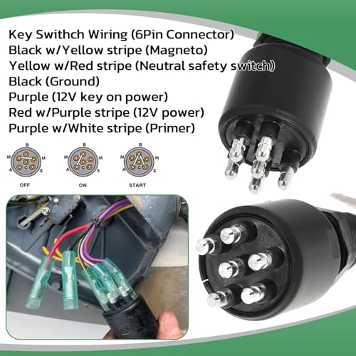 Interruptor de llave de ignición con cordón de seguridad Reemplazo 5005801 175974 para OMC Johnson Evinrude motor fuera de borda 40-200HP miniatura 4