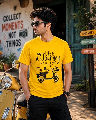 Image of Amazon Brand - Anarva Men's Cotton Printed Crew Neck T-Shirt | Casual Short Sleeve Graphic Tee