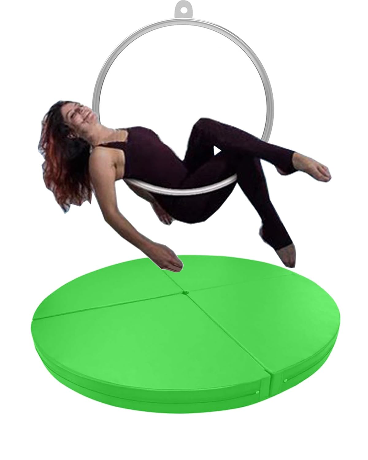 Generisch Hoop – okrągła, składana mata ochronna do tańca na biegunie, gimnastyki i fitnessu, grubość 3/5 cm, zielona, 140 cm x 5 cm (55" x 2") – doskonała ochrona dla tancerzy i sportowców