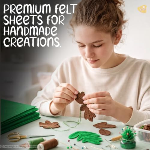 Image of Lakeer A4 Felt Sheets for Craft, Pack of 10, Dark Green, 1mm Thickness, 29.7 x 21 cm, Stiff Felt Fabric for DIY Sewing, Embroidery, Patchwork and School Projects