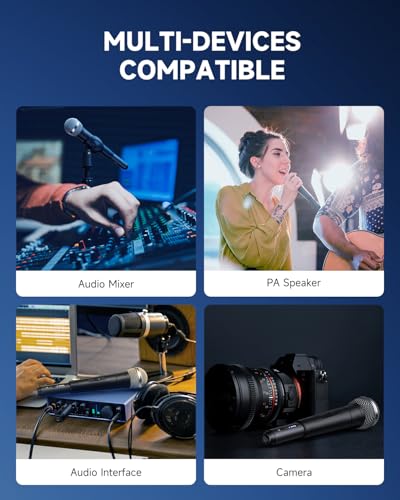 donner wireless xlr microphone transmitter receiver 24ghz plug-on wireless mic adapter with 24-bit192khz high-resolution for dynamic microphones audio mixer pa system camera cv-2