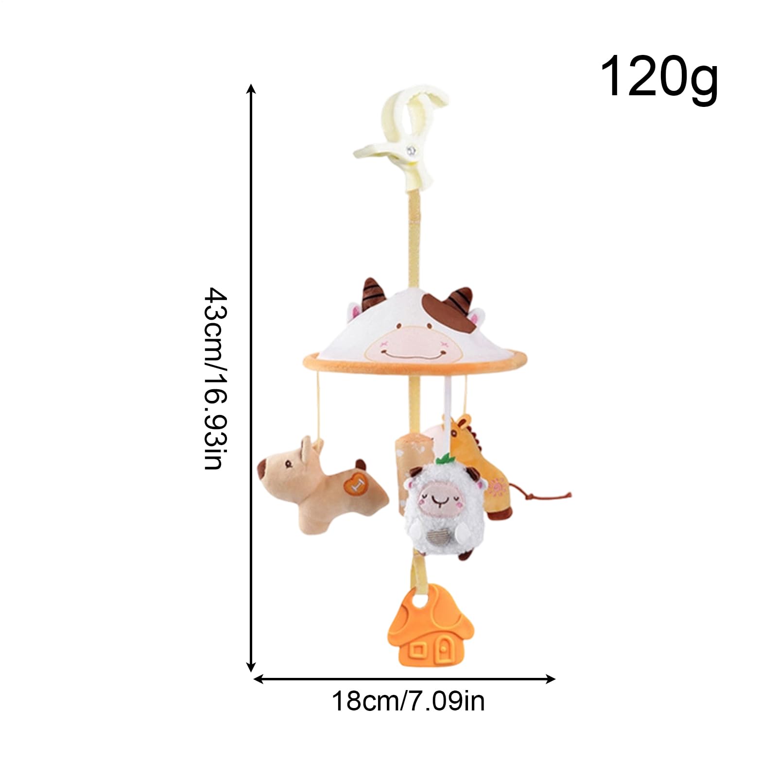 Generisch Juguetes para bebés para cochecitos | móvil con música para niños pequeños | Accesorios para Cochecito para niñas