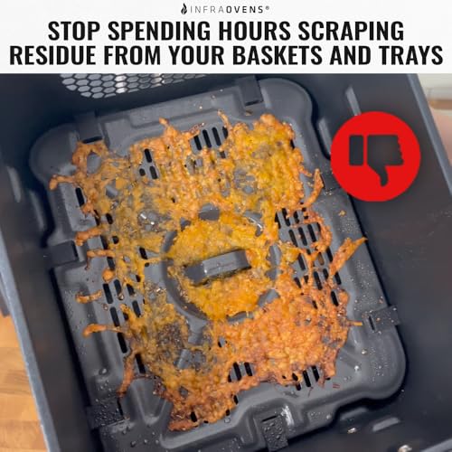 INFRAOVENS Reusable Liners for Ninja DoubleStack 2-Basket Air Fryer, Accessories for SL201 SL401 Basket Protectors for 8qt, 10qt XL 6-in-1 Double Stack Airfryer, Easy to Clean Mats for Compact Design