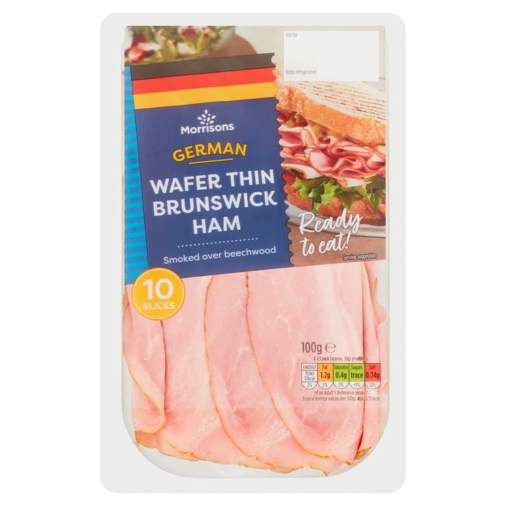 Morrisons German Wafer Thin Brunswick Ham 10 Slices 100g