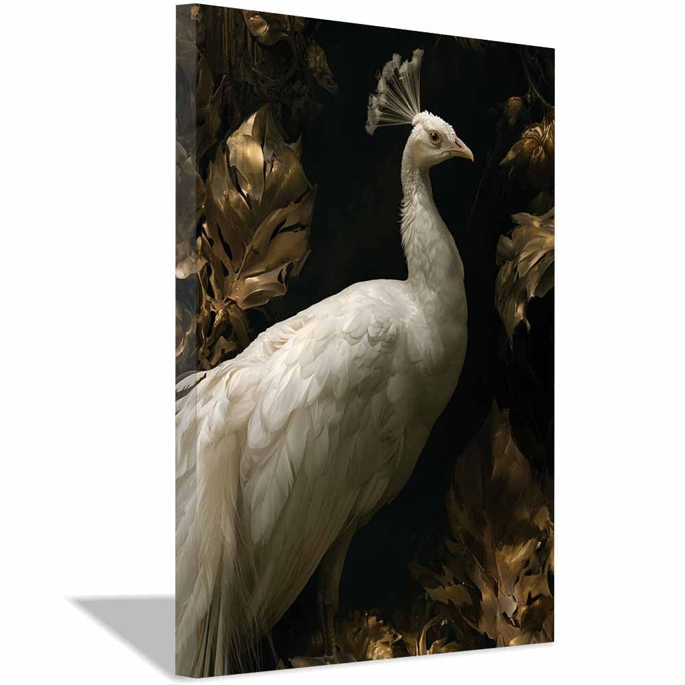 Peinture sur toile d’animaux paon or élégants art mural de prestige - 7