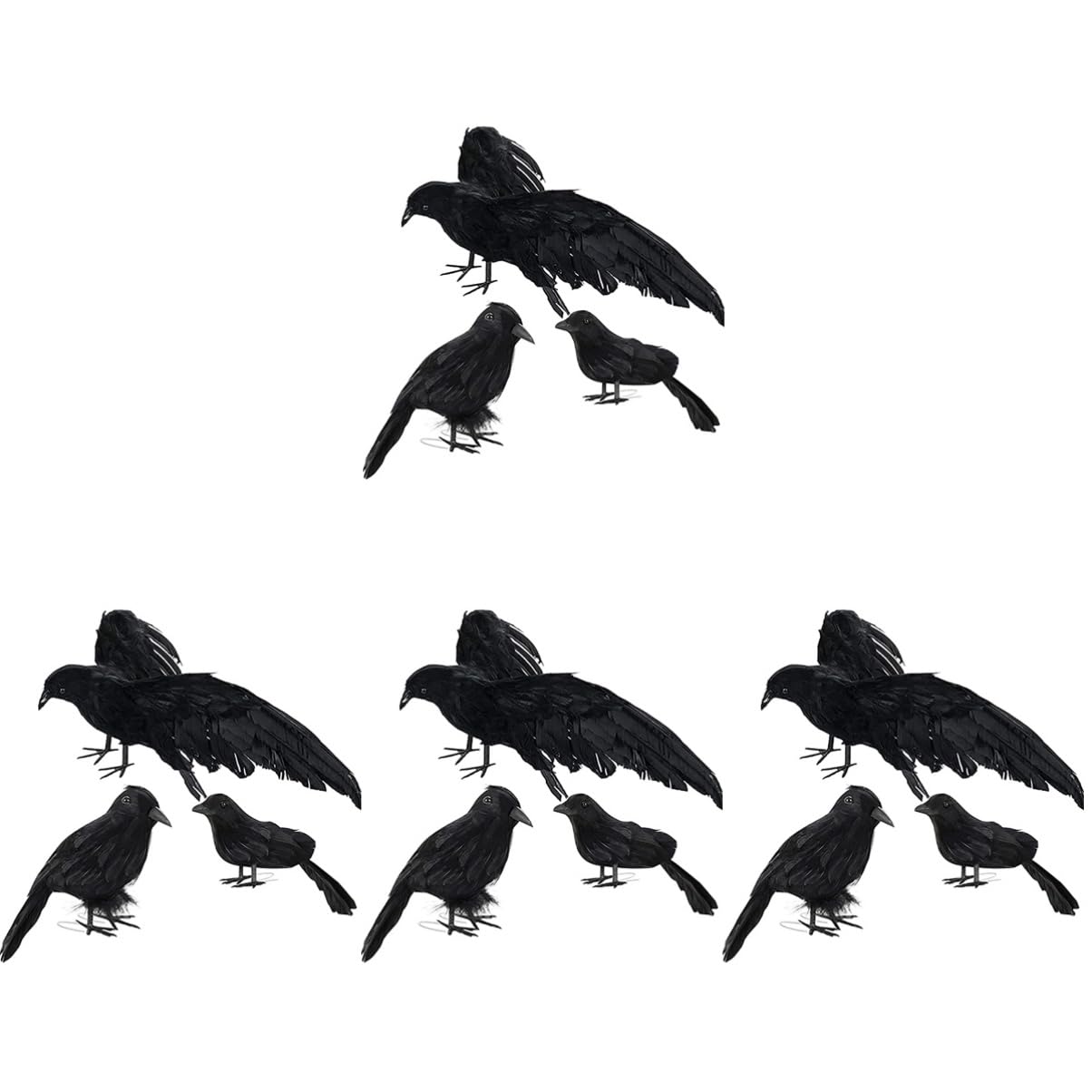 Corbeau d'halloween simulé POPETPOP : lot de 4 ensembles de décoration pour costume