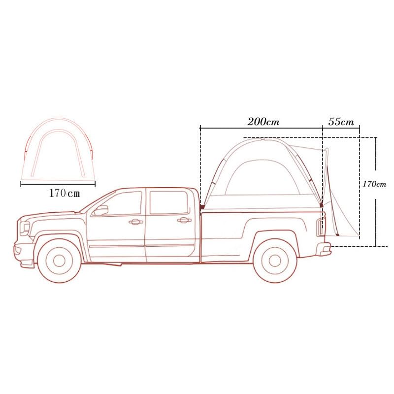 Tenda per Camioncino per Chevrolet Silverado 1500 High Country, Tenda da Campeggio per Camioncino, Resistente alla Pioggia, Traspirante e Durevole, per Viaggi Outdoor
