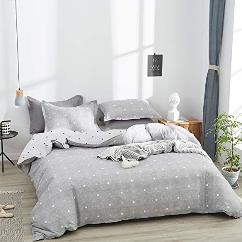 3 Pieces Duvet Cover Set Gray Dots Cross - Ultra Soft And Easy Care Design Summer Bedding Duvet Cover King Size 102X90+ 2 Pillow Shams- 800 Tc With Zipper Closure 4 Corner Ties #TOP2