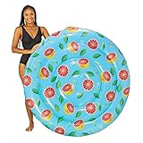 PoolCandy Grapefruit Print Inflatable Island Floats, Lounger Sun Chairs, Pool Tubes & Sunning Pools (Grapefruit Print Island Pool Float)
