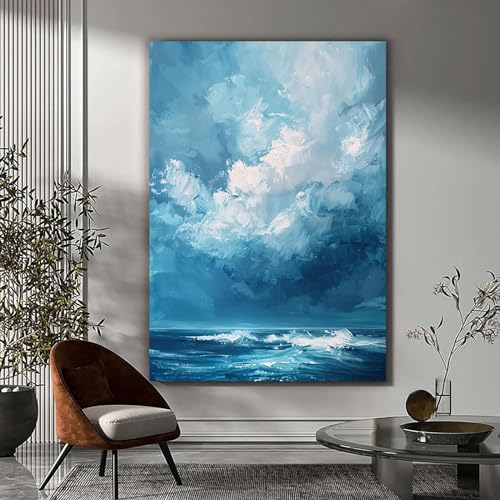 Tableau decoration murale salon cuisine chambre | Affiche nuages 60x80cm - 4
