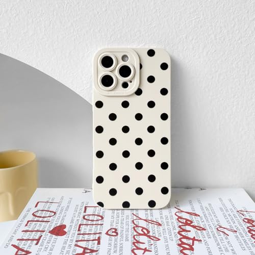 NITITOP Compatible with iPhone 16 Pro Case Stylish Cute Polka Dots Pattern Design for Girls Women Men Soft TPU Shockproof Full Camera Protective Phone Cover - White Black by NITITOP - Used condition - Image 5