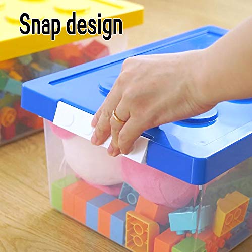 Lucky-Go Toy Storage Organizer Bins With Lid - Stackable Plastic Organizer Box Set Of 2, Kids Toy Chests With Compatible Building Baseplate And Lid, Storage Container For Building Bricks & Toys #TOP5