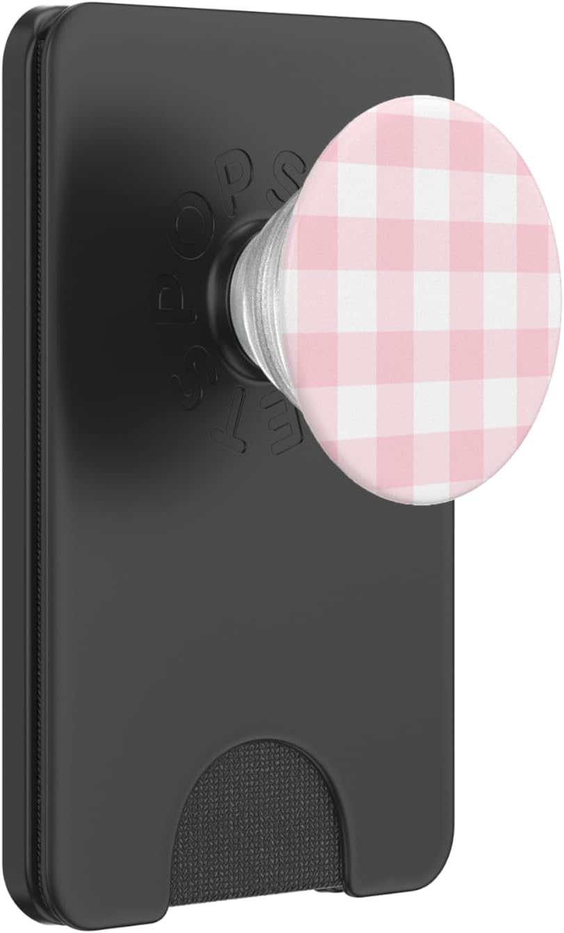 Pink Gingham Pattern - Coquette Aesthetic PopSockets PopWallet for MagSafe