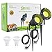 Produktbild Gartenbeleuchtung, OMSEN 2er Set Gartenstrahler Gartenleuchte GU10 7W 3000K Warmweiß IP65 Gartenlampe, 2.5m Kabel mit Stecker, mit Wandhalterung und Erdspieß, für Fassade, Pflanzen, Wegen, Garten