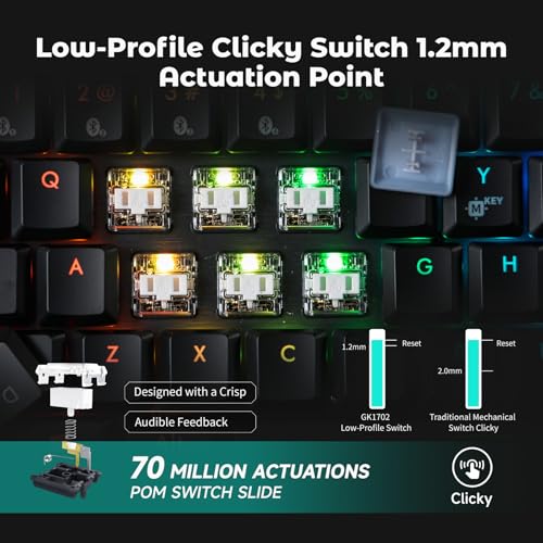 Teclado Gamer GK1702 Mecánico Inalámbrico Bluetooth USB-C miniatura 5