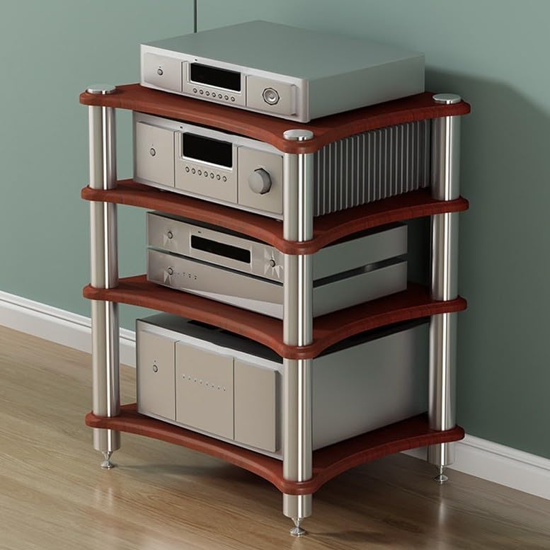 3/4 Tier AV Media Stand Component Cabinet Corner Shelf Stereo Cabinet