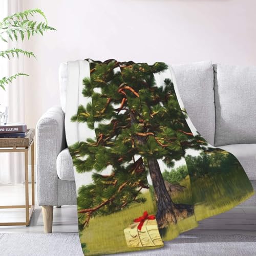 Couverture flanelle anti-peluche sapin Garlad pour canapé sans boules - 3
