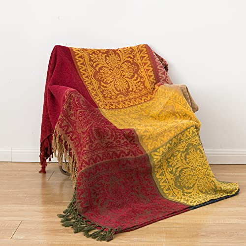 Haowenuan Woven Chenille Bohemian Tribal Throw Blanket #TOP18