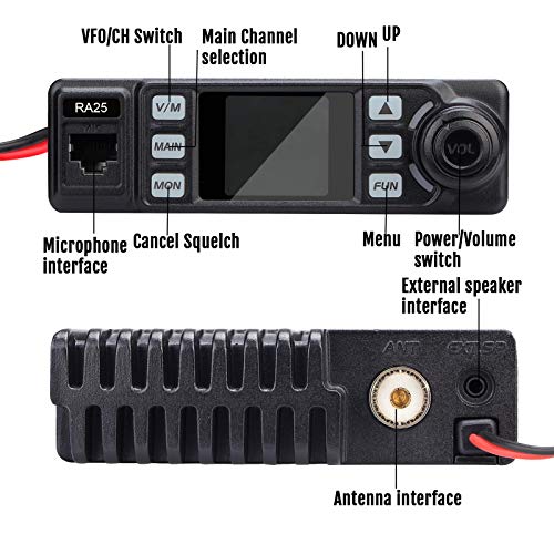 Retevis RA25 Émetteur-récepteur Mobile, Double Bande Double Moniteur – vue 7
