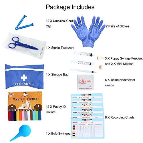 Weegeeks Whelping Kit,Whelping Kit For Puppies Birth With 12Pcs Whelping Collars,Puppy Feeding Tube Etc,Newborn Puppy Whelping Supplies #TOP1