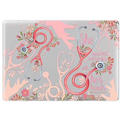 Cavka Hard Case Compatible with MacBook Air 13 15 inch Pro 16 14 M5 M4 M3 M2 M1 2026 2025 2024 2022 2020 She Works Willingly with her Hands Proverbs 31:13 Bible Verse Nurse Gifts Christian Cover