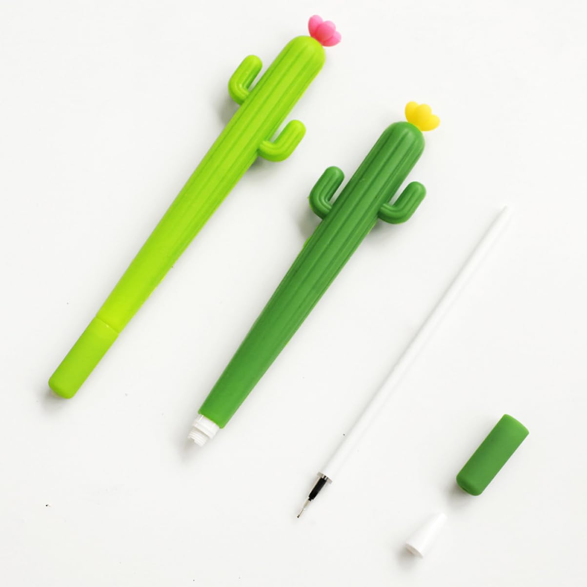 LALAFINA Penna Gel Cactus Verde 24 Pezzi, Punta Fine, Plastica Portatile