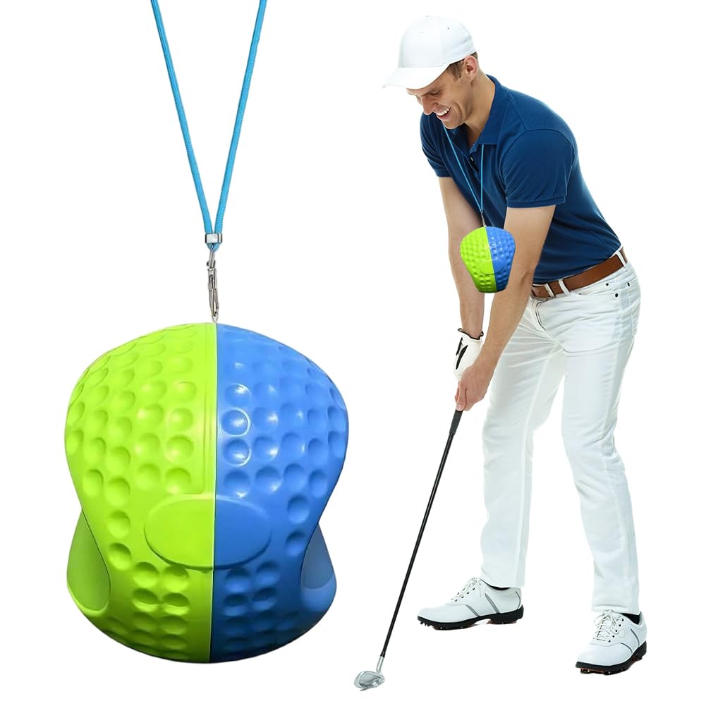 Golf Schwungtrainer Ball, Trainingshilfe für Haltung & Bewegungskorrektur mit Trageseil - Golfball Übungsgerät für Workout, Golf Training & Schwungtechnik - Ideal für Anfänger