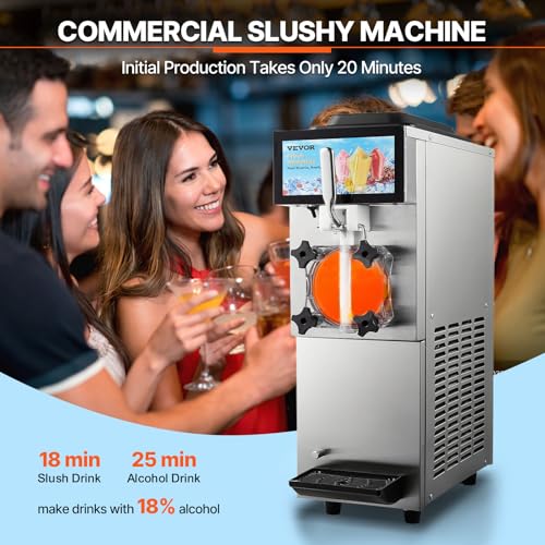 Image of VEVOR Commercial Slushy Machine, 12L / 3.17 Gal Single Tank, Cool and Freeze Modes, Stainless Steel Margarita Smoothie Frozen Drink Maker, Slushie Machine for Party Cafes Restaurants Bars Home