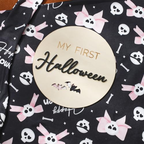 Image of Ylsteed Halloween Baby Swaddle Blanket and Headband Set, Newborn Receiving Blanket Swaddle Wrap for Girls and Boys, Swaddling Blankets Neutral for Newborn 32 * 32 in (Halloween Pink)